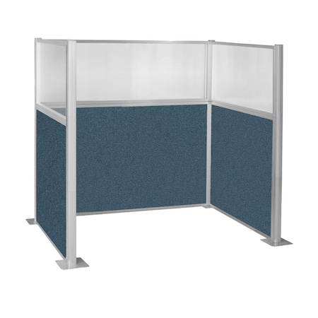 Versare Pre-Configured Hush Panel Cubicle (U Shape) 6' x 4' W/ Window Caribbean Fabric 1859312
